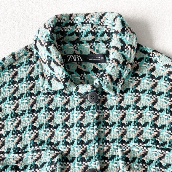 ZARA Crop Tweed Shacket - Picture 11 of 12